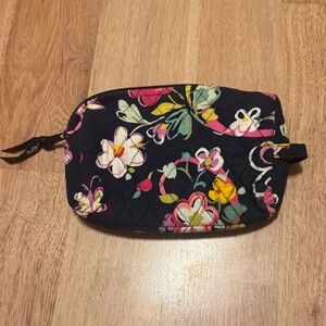 Vera Bradley Black Floral Cosmetic Bag